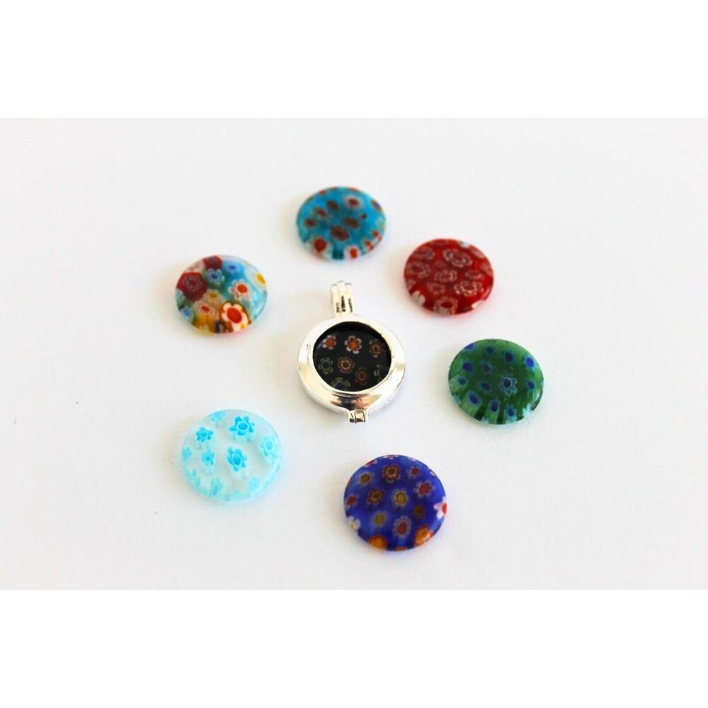 Vintage Millefiori Changeable Necklace 18in Multicolor Made/Italy Micro Mosaic - Picture 8 of 8